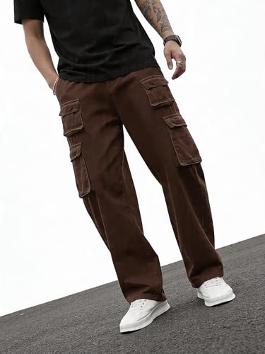 Image of Lymio Cargo for Men | Cotton Cargo Pant | Drawstring Waist Pant (Also Available in Plus Sizes) (38-41)
