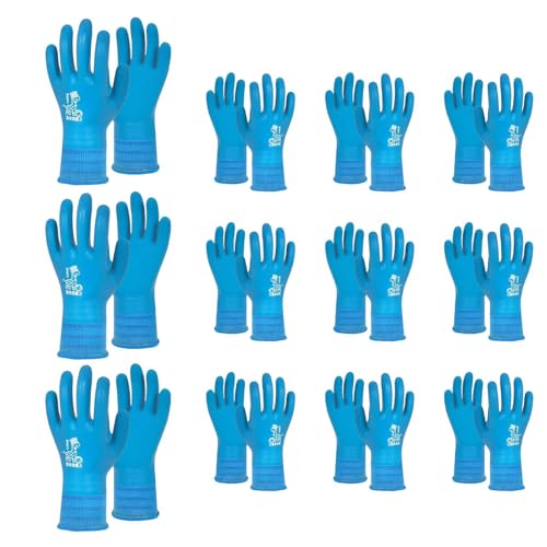 Guantes de protección para niños resistentes al agua, 12 pares de guantes de látex que mejoran el agarre, puños de alta elasticidad para cualquier escenario