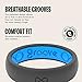 Groove Life Solid Thin Deep Stone/Blue Ring - Breathable Silicone Wedding Rings for Women, Lifetime Coverage, Unique Design, Comfort Fit Ring - Size 9