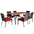 Tangkula 7 Pieces Patio Dining Set, Acacia Wood Wicker Dining Furniture Set with Sturdy Steel Frame & Umbrella Hole, Outdoor Dining Table Chair Set with Removable Cushions for Backyard, Garden