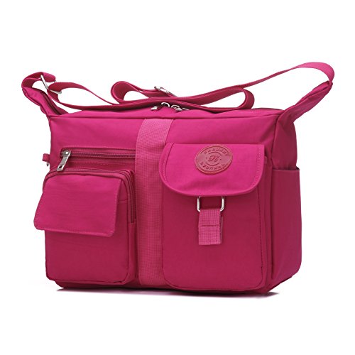 Women's Shoulder Bags Casual Handbag Travel Bag Messenger Cross Body Nylon Bags Pink