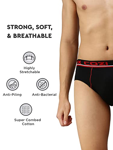 Image of Lux Cozi Bigshot Men's Pack of 2 Black & Brown Cotton Brief (Size : 100cm)