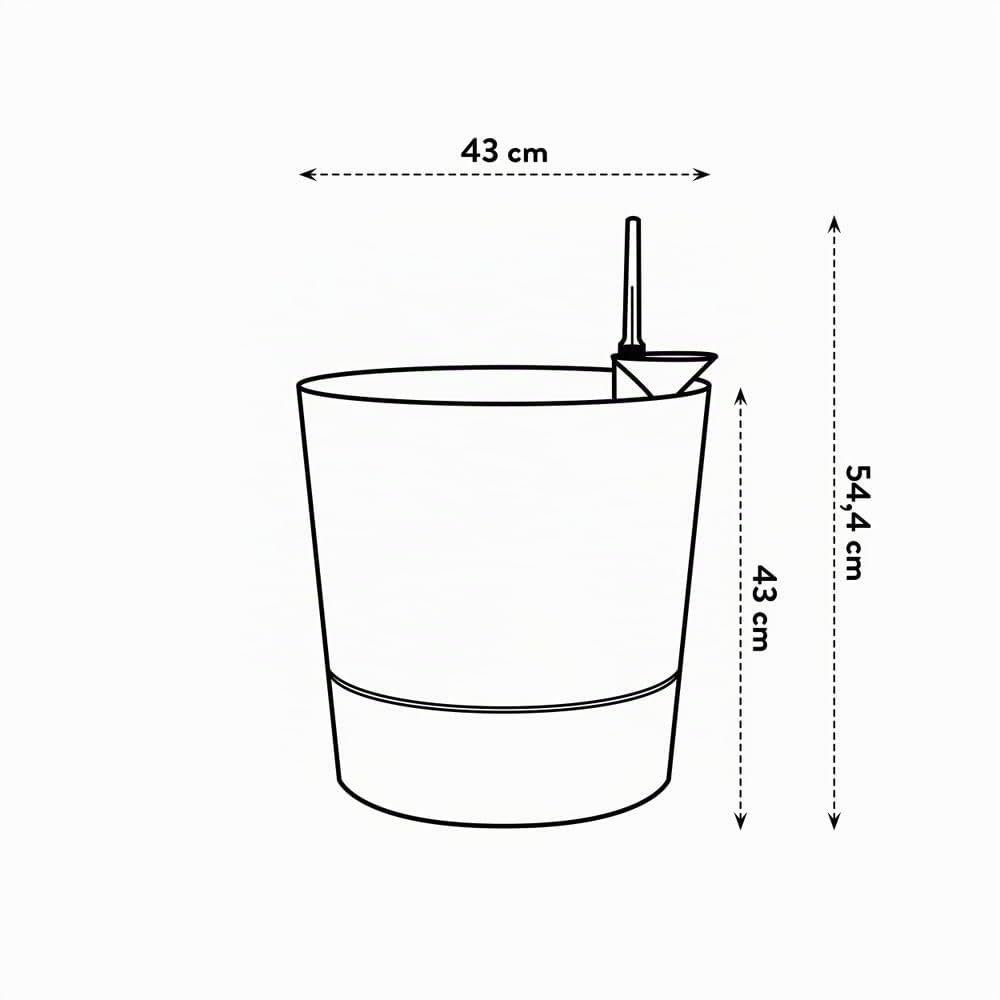 Elho Greensense Aqua Care Rond 43cm Pot de Fleur - Ciment Clair