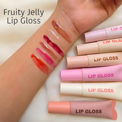 Image of CRAZY GIRL Combo of 2 Fruit Flavoured Tinted Lip Gloss | Natural Lip Gloss with Jojoba Oil, Beeswax & Hyaluronic Acid | Non-Sticky Hydrating Gloss Duo with Soft Silicone Applicator