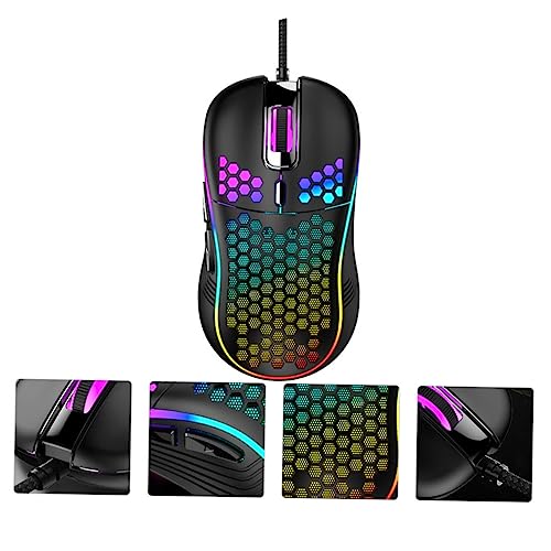 Ratón gaming USB de diseño hollow-out resistente con iluminación LED OSALADI para ordenador 4