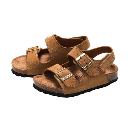 SywzX&xfybz Summer Kid's Cow Suede Leather Soft Sole Cork Sandals Breathable Sports Children Sandals Outdoor Girls Boys Beach Slippers