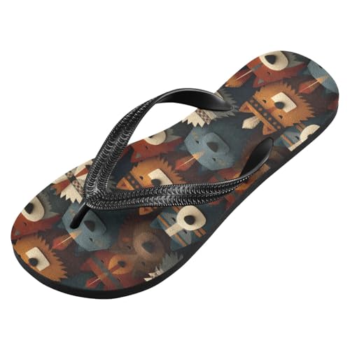 Flip Flop Sandals Tribal Bear Print for Women Men Beach Outdoor XS2
