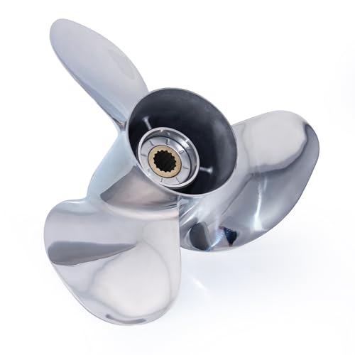 Image of CAPTAIN Boat Propeller fit Yamaha 115p 60 75 90 100 115 130 HP Outboard Engines, Stainless Steel 15 Spline Tooth Prop, RH, OEM