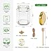 BIGIVACA 6 oz Mini Honey Jars - 30 Pack Hexagon Glass Jars with Wood Dippers, Gold Lids, Bee Pendants, Jutes, Stickers for Wedding Favors, Party Favors, Candle Making