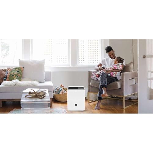 Image of Frigidaire 60-Pint Portable Dehumidifier with Built-In Pump for Large Rooms & Basements, Custom Humidity Control, Auto Shut Off, White