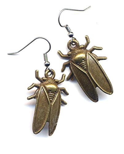 Stainless Steel Bug Earrings, Surgical Steel Earrings, Beetle Earrings, Antique Gold Scarab Earrings, Bronze Insects Earrings, Nature Lover Earrings by Annaart72
