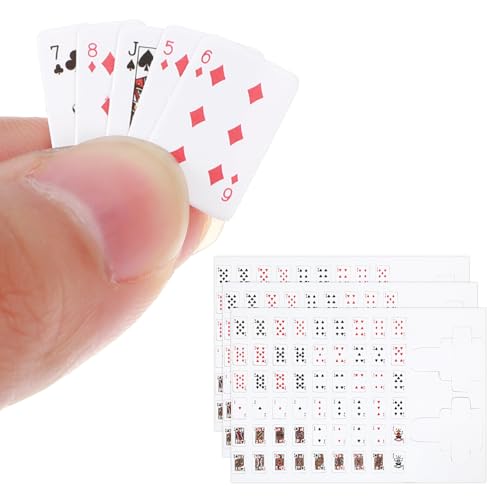 HaiFafafaing 3 Copies Mini Playing Cards 0.59in Miniature Mini Deck of Cards Party Spoof Fun Tiny Decks of Playing Card Travel Poker Card for Adults Party Favor
