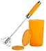 Produktbild NOVA Quirl Schneebesen Milchaufschäumer manuell Handmixer Handrührer Küchengerät Edelstahl Silikon mit Messbecher 200ml Orange