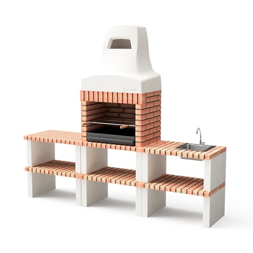 MOVELAR - Barbecue prefabbricato a legna e carbone in calcestruzzo