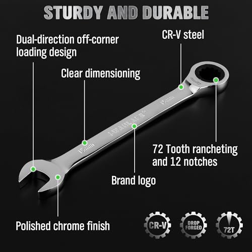 Swanlake Garden Tools Ratcheting Wrench Set thumb #3