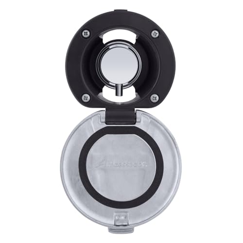 Aidack- Recessed Control Valve (Hot/Cold Mixer), Black Cup with Stainless Steel Lid, Chrome Aidack Handle - 136-1741-CK-W