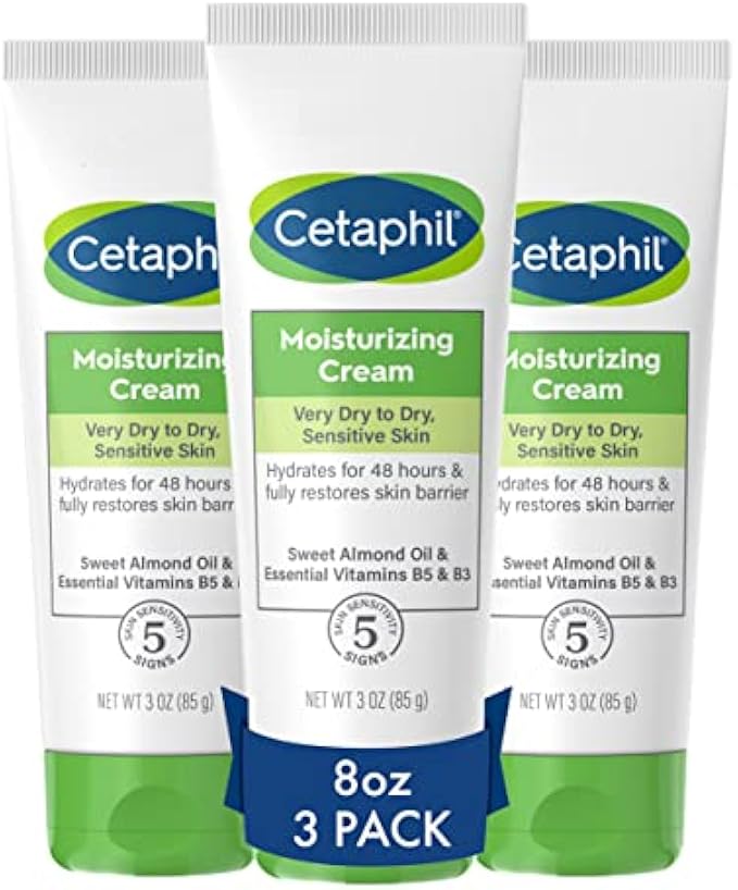 Cetaphil Body Moisturizer, Hydrating Moisturizing Cream for Dry to Very Dry, Sensitive Skin, NEW 3 oz Pack of 3, Fragrance Free, Non-Comedogenic, Non-Greasy