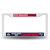 Rico Industries NFL New England Patriots Super Bowl LIII Champions Plastic License Plate Frame, 12,...