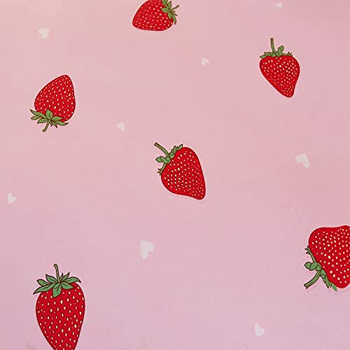 Lamejor Duvet Cover Set Queen Size Strawberry/Chevron Pattern Sweet Reversible Bedding Set Comforter Cover (1 Duvet Cover+2 Pillowcases) Pink #TOP6