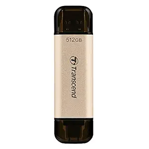 Transcend JetFlash 930C 512GB USB Type C 3.2 Gen 1 (USB 5Gbps) Flash Drive, High Performance & High Endurance Pen Drive, Read/Write - up to 420 MB/s & 400 MB/s, 5 Yrs. Warranty, Gold (TS512GJF930C)