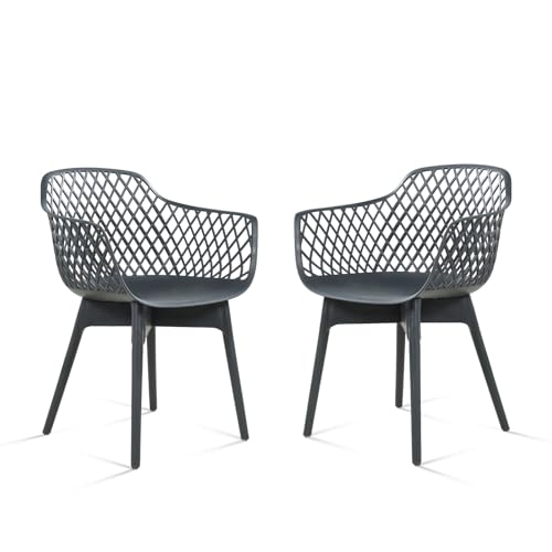 Chaise de salle manger résistant intempéries avec dossier confortable pour véranda - 2