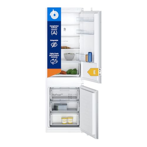 Balay - Frigorífico Combi Integrable, Puerta Deslizante, NoFrost, Cajón Fresh, 260 litros, 3KIE712F