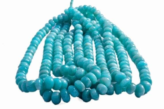 Perles amazonite de qualité supérieure en rondelles lisses 3.5mm - 3