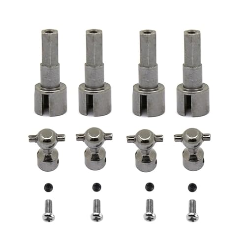 VLIZO 4 Set Metal Front Axle Drive Shaft CVD Wheel Axle Cup for WPL C14 C24 C34 B14 B24 B36 MN D90 MN99S RC Car Upgrade Parts