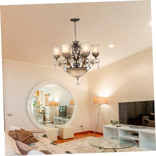 Plaque de plafond vintage UKCOCO avec crochet pour lustre et suspension rétro
