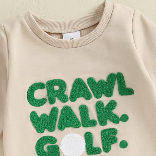 MERSARIPHY Baby Boy Girl Golf Outfit Long Sleeve Sweatshirt Jumpsuit Romper Letter Printed Golf Onesie Fall Winter Clothes4