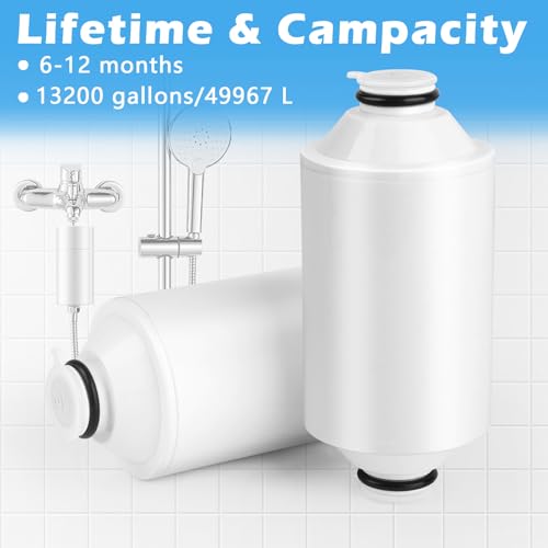 2 Stück Shower Filter Wasserfilter Dusche Water Duschfilterkartusche Duschfilter Gegen Verunreinigungen Rostablagerungen und Chlor Kompatibel mit Philips Shower Filter Cartridge AWP1775WH / AWP1775CH