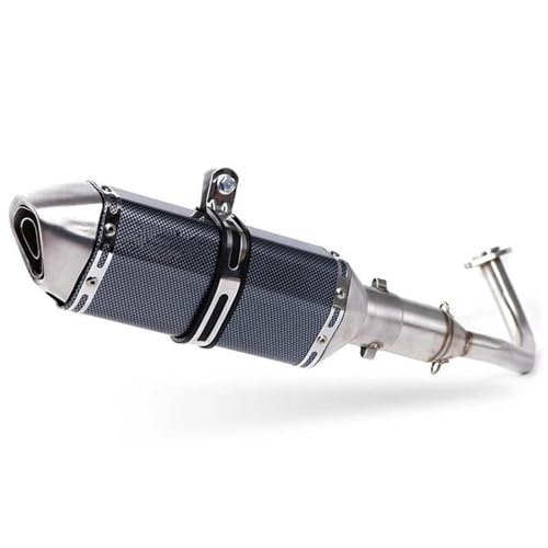 Silenciador de Escape Escape De Motocicleta para Honda PCX 125 150 PCX125 PCX150, Silenciador para Y Scooter(Black Chrome)