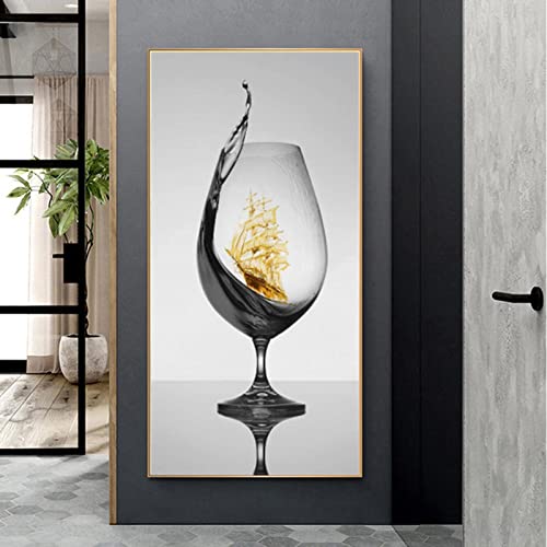 Verre de vin rouge toile imprimee pour rechauffer l'ambiance de la salle a manger et de la cuisine