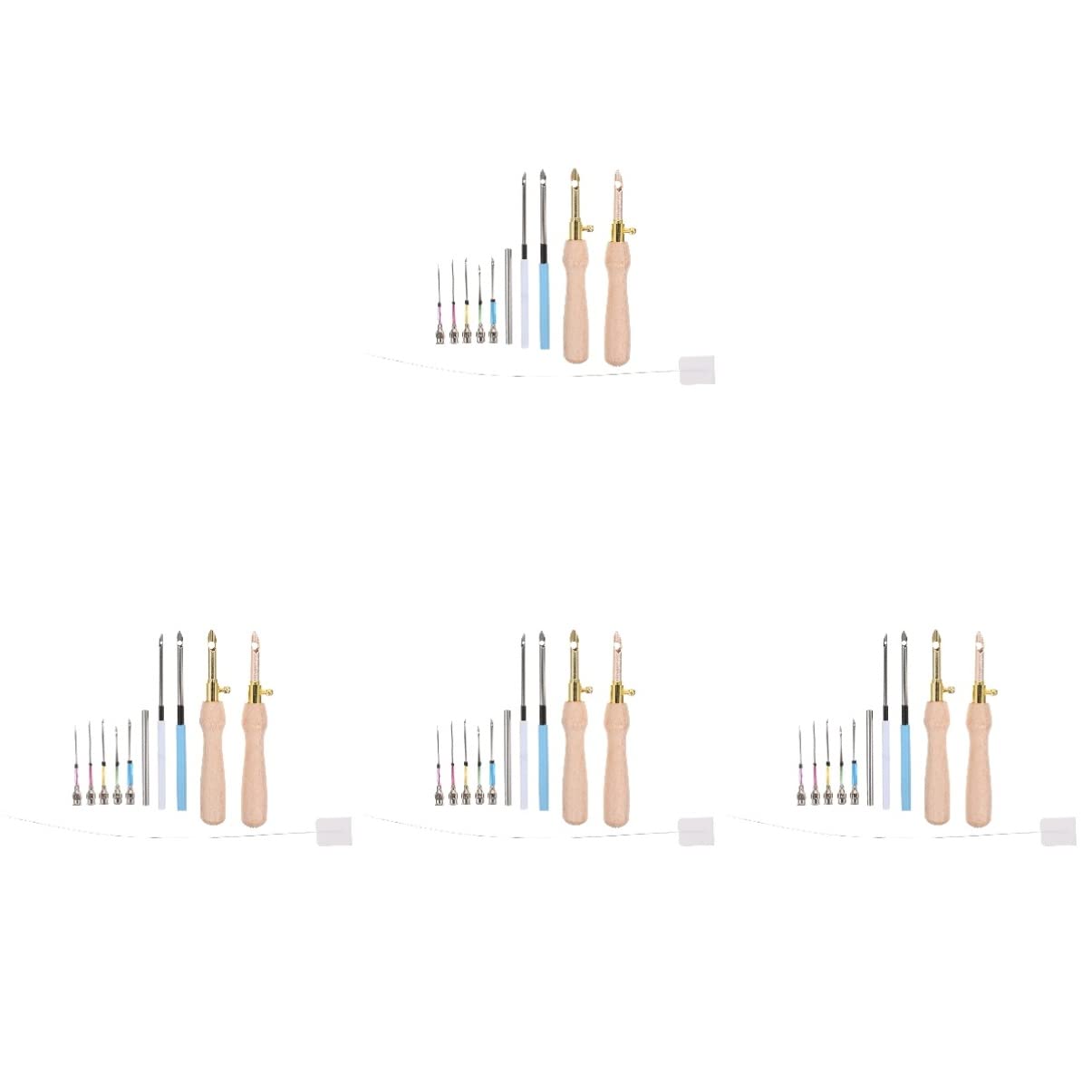 Ciieeo 4sets Aghi Magici per Ricamo Strumenti di Punch Needle per Progetti di Cucito Creativo per Embellire Tessuti e Decorazioni Fai Te