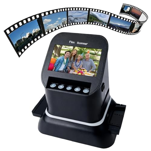 KUSOLE Escáner de película Profesional de 22 MP para películas de 35 mm y Formato Medio 120, con Gran Pantalla LCD de 4,3" para escanear Negativos y Diapositivas en Alta resolución.