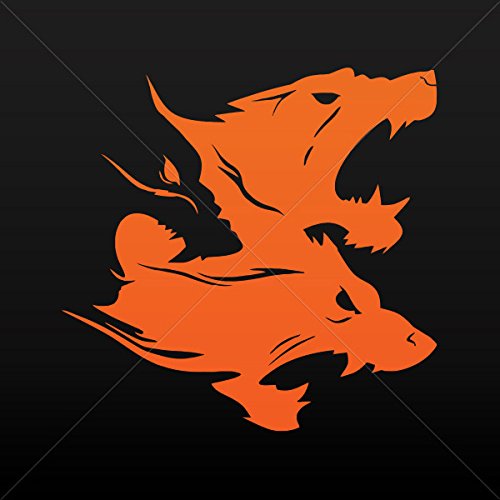Decals Decal Wolf Head Tribal Design Hobbies Motorbike Vehic Orange (5 X 4.84 Inches)