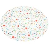 PAMINGONO Mantel Redondo de PVC Borde Elástico, Resistente al Aceite, Diámetro 114-140 Cm, Protector para Mesa Comedor y Decoración Interior