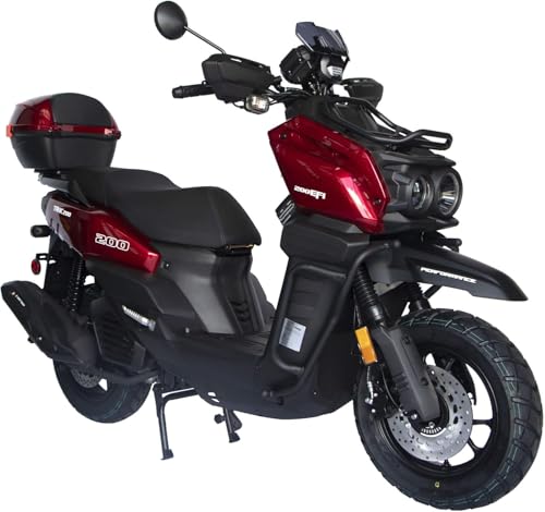 HHH Tank 200 EFI Scooter Vitacci TANK 200 Mototcycle Fully Automatic with Matching rear trunk ( Red )