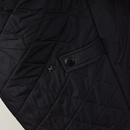 Barbour Mens Jacket Medium Quilted Front Zip Button Snap Blue M #TOP3