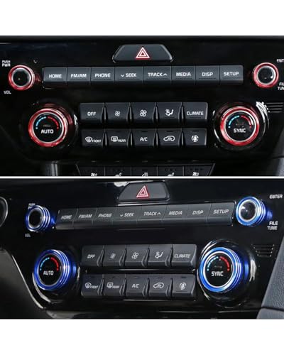 Temperature Adjustment Knob Air Conditioner Switch Knob Radio Button Decoration Climate Control HVAC (Blue)