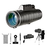 Outdoor Monocular Telescope, 80 * 100 High-Definition High Magnification Monocular Telescope, with Universal Phone Holder, Telescopic Tripod, Suitable for Hiking, Camping, Travel,etc