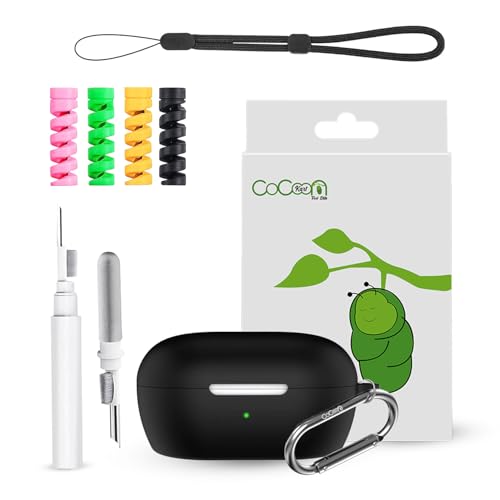 Image of Silicone Case Cover for Bosee New QuietComfort (2024) with Cleaner Kit, Lanyard & 4 Pcs Cable Protectors (Black)