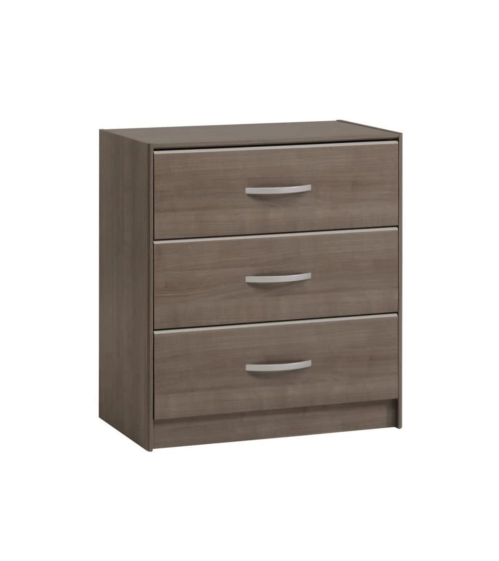 YSA Chambre complete adulte - Contemporain - Decor noyer silver - l 140 x L 190 cm