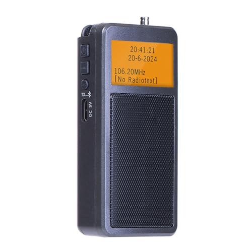 Quystetes HRD205 Mini Transmisor Bluetooth Portátil de Alta Sensibilidad Radio Estéreo FM Recargable Radio para Ancianos