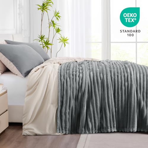 RUIKASI Kuscheldecke Flauschig Decke Hellgrau - 230x270cm Riesig Fleecedecke Sofadecke Couchdecke für Wohnzimmer Deko Blanket… – Ansicht 4