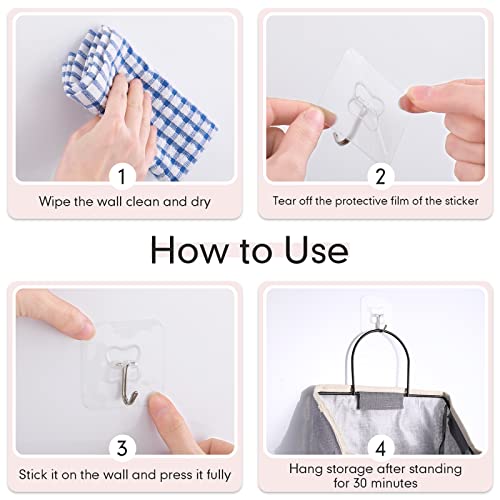 8 Packs Wall Hanging Storage And 10 Pieces Sticky Hooks Waterproof Over The Door Closet Storage Hanging Caddy Bag Hanging Closet Organizer Linen Cotton Bag For Bedroom Bathroom Kitchen (Cute Color) #TOP5