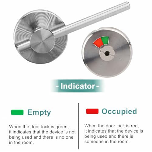 Latch Indicating Lock, Privacy Indicator Türschloss Vacant Engaged Indicating Lock für Badezimmer WC Öffentliche Toilette Toilette Privacy Partition Door