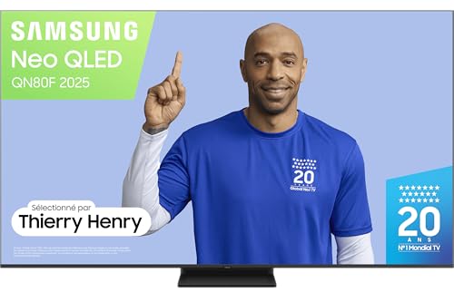 Samsung TV AI Mini LED 65 Pouces Neo QLED QN80F 4K Smart TV, Quantum Matrix Core, Processeur NQ4 AI Gen2, WiFi, Airplay, HDR, Q-Symphony, OTS Lite, Knox Security, Gaming...