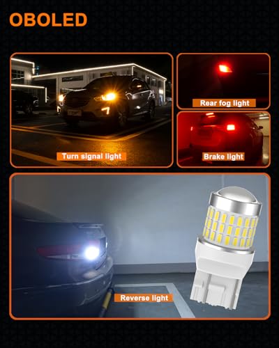 OBOLED Żarówka LED W21W 78SMD T20 7440 7443 992 12V 24V do samochodu światło cofania DRL światła do jazdy dziennej hamulec parkowanie kierunkowskazy białe światło 2X