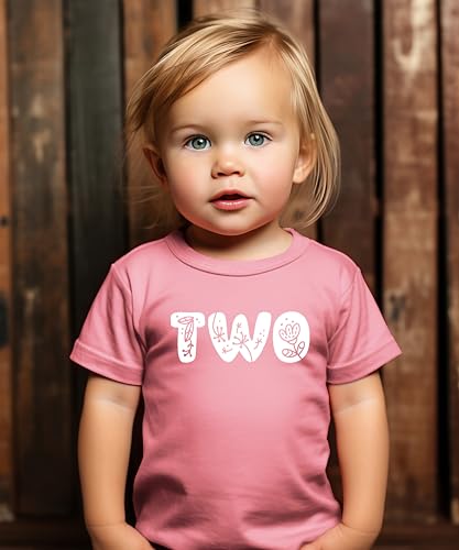 Image of Floral Numbers Ages 1-7 Birthday Girl Shirt for Baby & Toddler Youth Girls